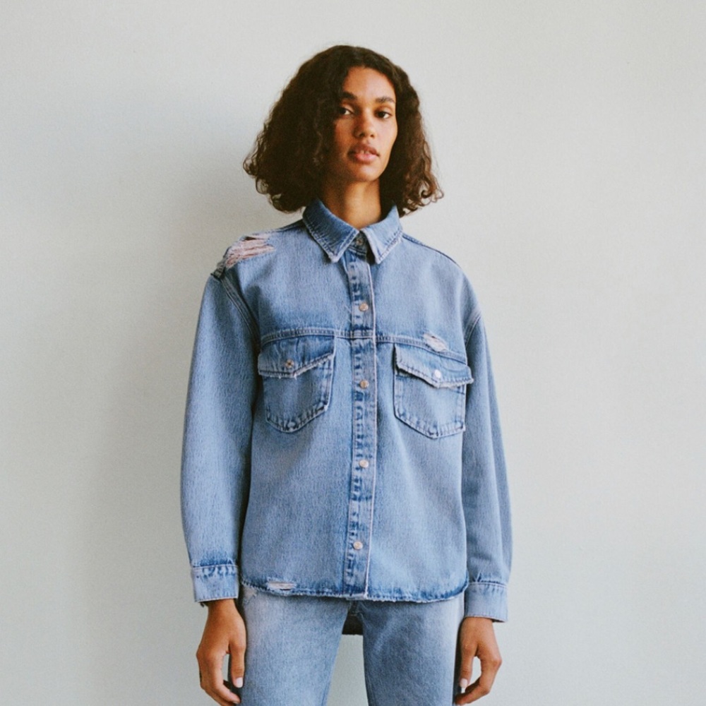 Oversized Denim Shirt Jacket